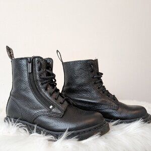 Doc Martens - black, women's boots with zip side - with twice
